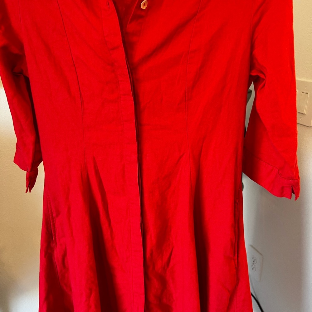 Joie Vibrant Red Long Sleeve Dress with callout - Picture 6 of 10